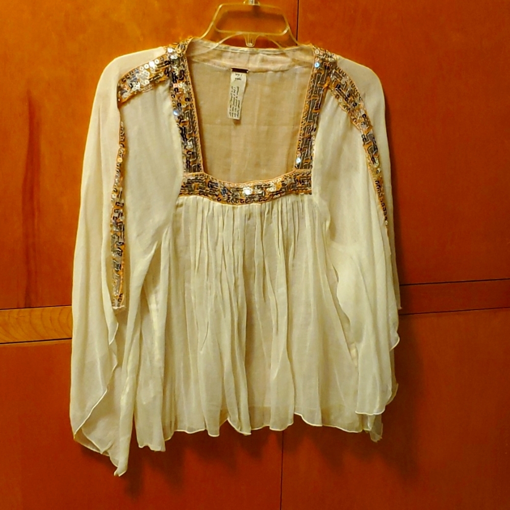 Free People Sequin top. Ivory